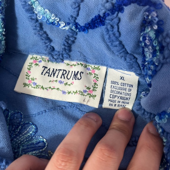 Tantrums Light Blue Beaded Embroidered Jacket - Picture 2 of 5